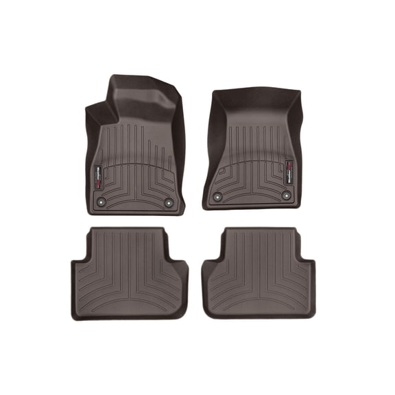 WeatherTech Custom Fit FloorLiners compatible with Audi S5, A5, A4 Allroad, RS5, S4, A4 - 1st & 2nd Row (2-pc. Rear Liner), Cocoa