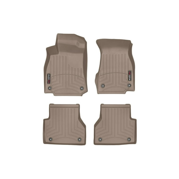 WeatherTech Custom Fit FloorLiners compatible with Audi A7, A6 - 1st & 2nd Row (2-pc. Rear Liner), Tan