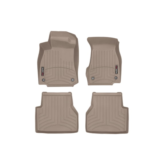WeatherTech Custom Fit FloorLiners compatible with Audi A6 Allroad, S7, RS7, S6, RS 6 Avant, A6 - 1st & 2nd Row (2-pc. Rear Liner), Tan