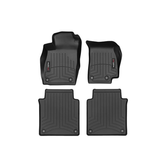 WeatherTech Custom Fit FloorLiners compatible with Audi S8, A8L - 1st & 2nd Row (2-pc. Rear Liner), Black