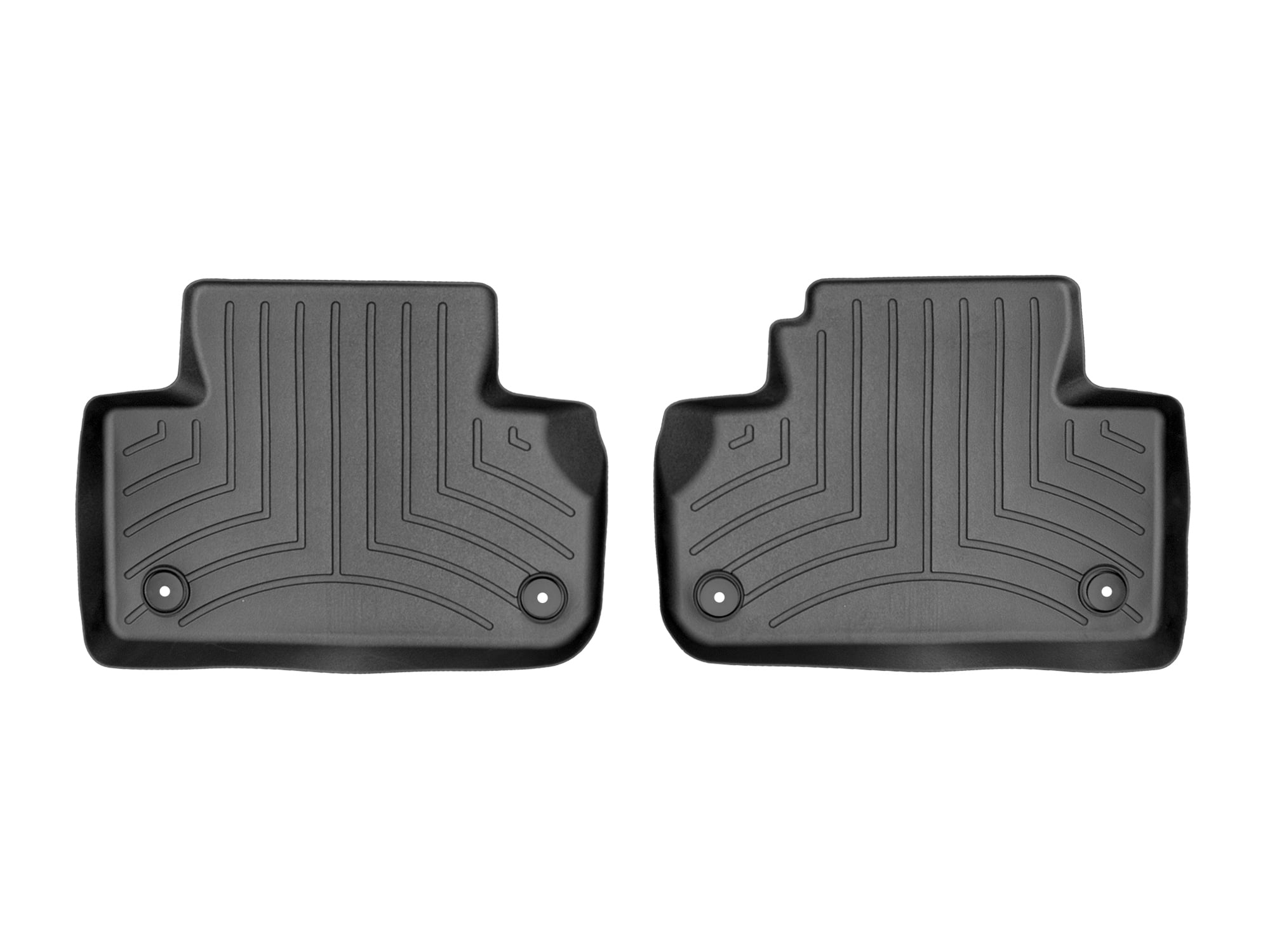 WeatherTech Custom Fit FloorLiners compatible with Audi Q5 Sportback, SQ5, SQ5 Sportback, Q5, SQ8 - 2nd Row (2-Piece Liner), Black