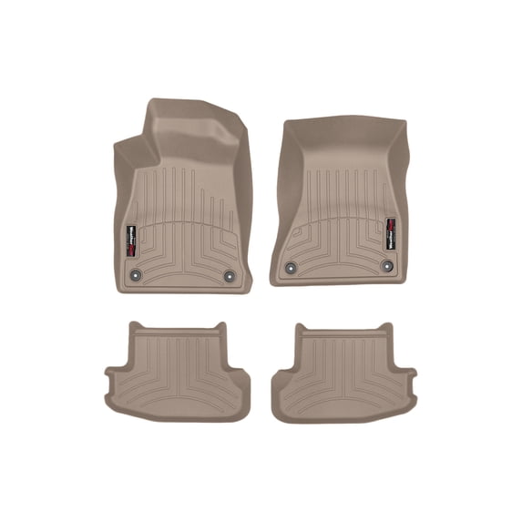 WeatherTech Custom Fit FloorLiners compatible with Audi S5, A5, RS5 - 1st & 2nd Row (2-pc. Rear Liner), Tan