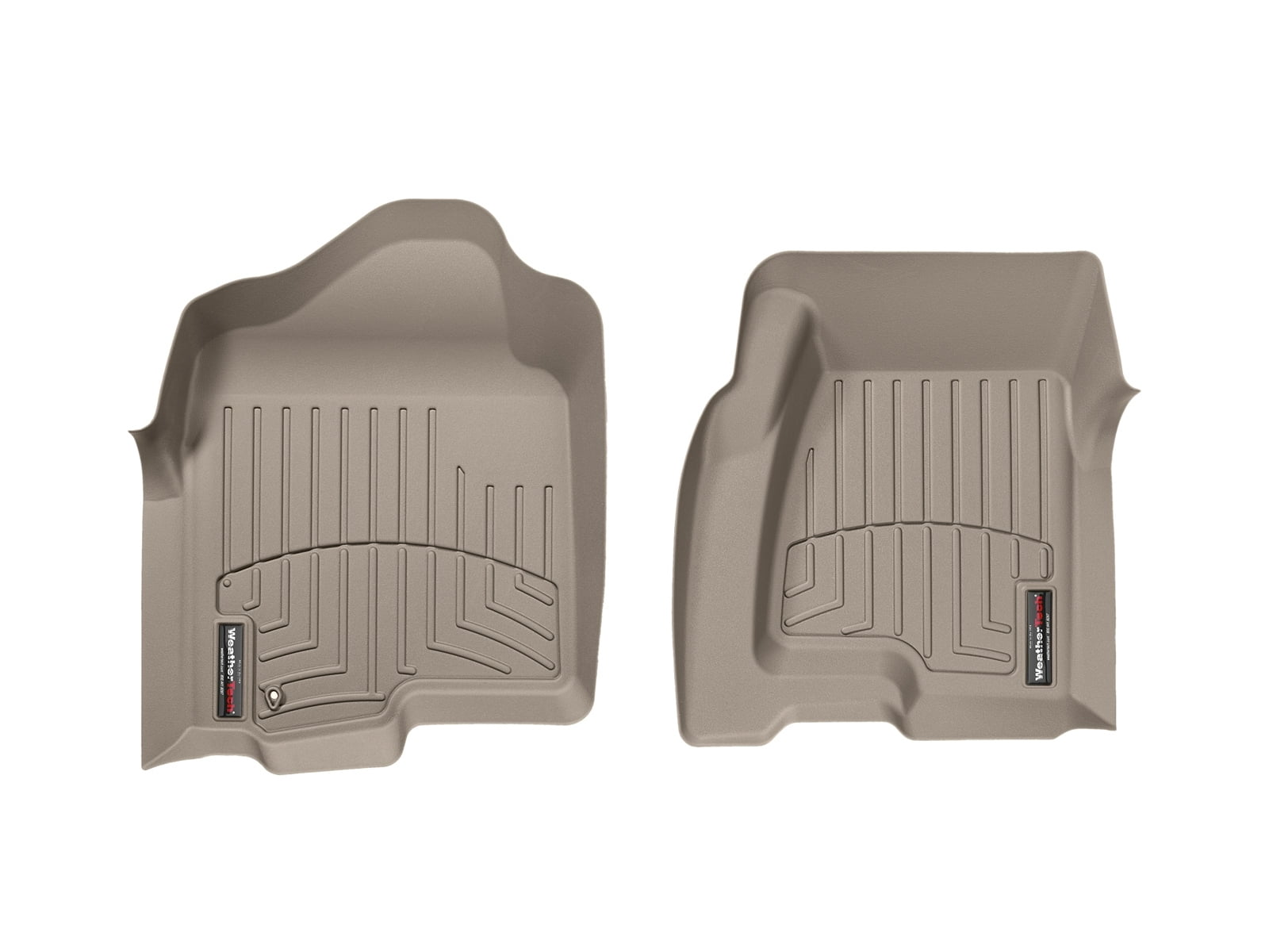 WeatherTech Custom Fit FloorLiners compatible with Silverado, Tahoe, Escalade ESV, Escalade EXT, Yukon - 1st Row (Driver & Passenger), Tan