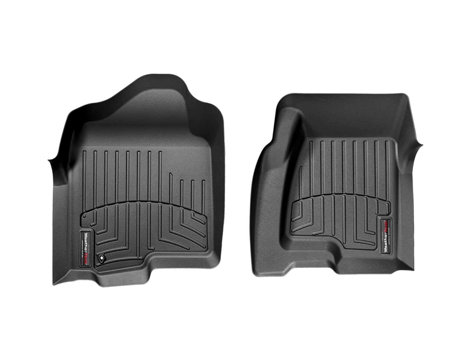 WeatherTech Custom Fit FloorLiners compatible with Silverado, Tahoe, Escalade ESV, Avalanche, Escalade EXT - 1st Row (Driver & Passenger), Black