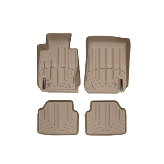 WeatherTech Custom Fit FloorLiners compatible with BMW 335is, 335i, 328i - 1st & 2nd Row (2-pc. Rear Liner), Tan