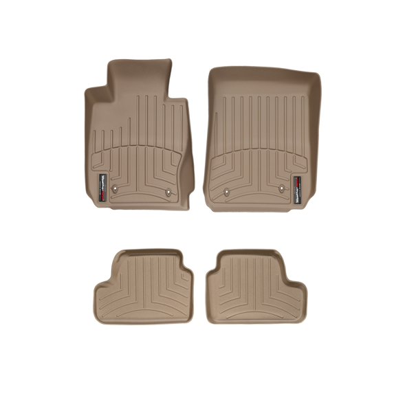 WeatherTech Custom Fit FloorLiners compatible with BMW 335i, 335is, 328i - 1st & 2nd Row (2-pc. Rear Liner), Tan