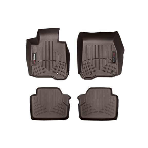 WeatherTech Custom Fit FloorLiners compatible with BMW 435i, M4, 440i, 428i, 430i - 1st & 2nd Row (2-pc. Rear Liner), Cocoa