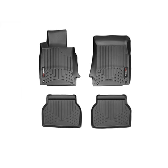 WeatherTech Custom Fit FloorLiners compatible with BMW 528i, 540i, 525i, M5, 530i - 1st & 2nd Row (2-pc. Rear Liner), Black