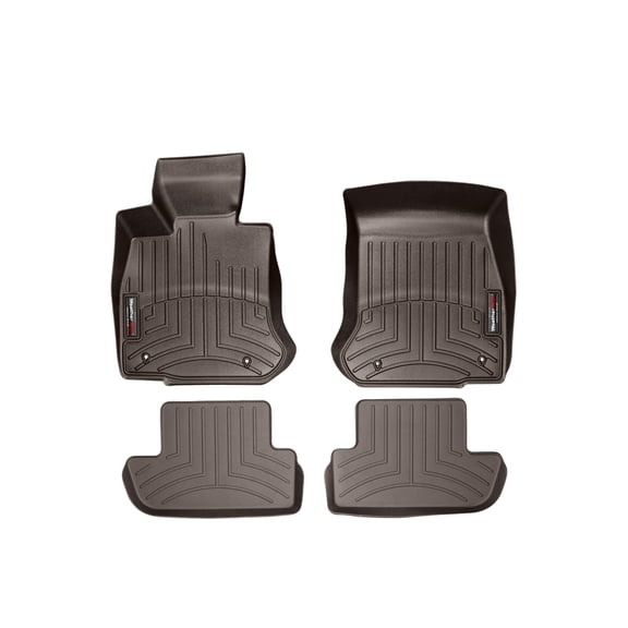 WeatherTech Custom Fit FloorLiners compatible with BMW 640i, M6, 650i - 1st & 2nd Row (2-pc. Rear Liner), Cocoa