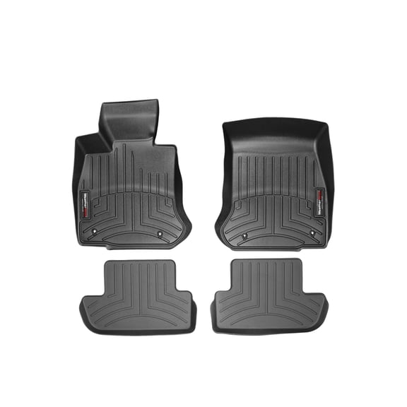 WeatherTech Custom Fit FloorLiners compatible with BMW 640i, M6, 650i - 1st & 2nd Row (2-pc. Rear Liner), Black