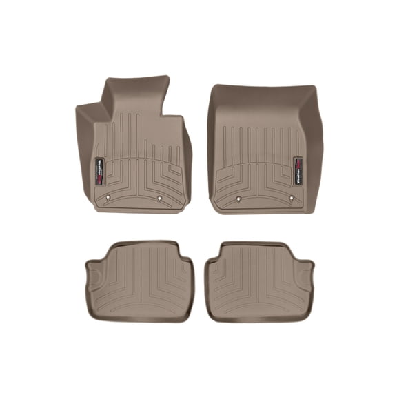 WeatherTech Custom Fit FloorLiners compatible with BMW M2 Competition, M2 - 1st & 2nd Row (2-pc. Rear Liner), Tan