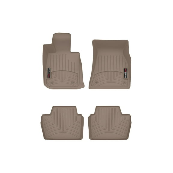 WeatherTech Custom Fit FloorLiners compatible with BMW M4 Competition, M4, M4 CSL, M440i, 430i - 1st & 2nd Row (2-pc. Rear Liner), Tan