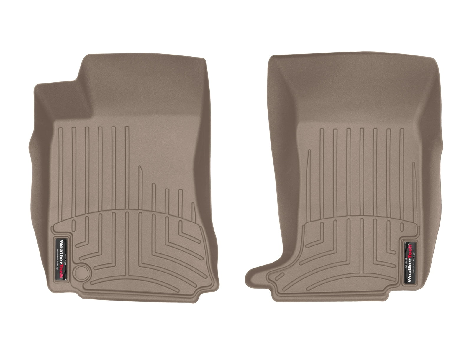 WeatherTech Custom Fit FloorLiners compatible with Cadillac CTS, CTS-V -  1st Row (Driver \u0026 Passenger), Tan, image size:1600x1200
