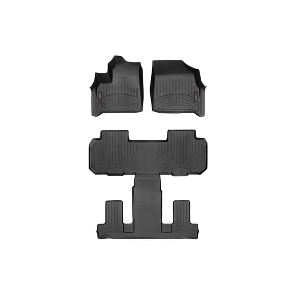 WeatherTech Custom Fit FloorLiners compatible with Chevrolet Traverse, Traverse Limited - Complete Set (1st Row, 1-Piece 2nd/3rd Row), Black