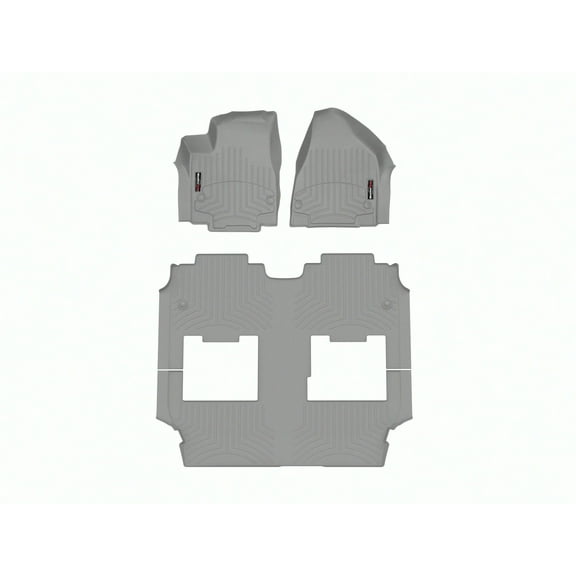 WeatherTech Custom Fit FloorLiners compatible with Chrysler Pacifica Hybrid, Pacifica - Complete Set (1st Row, 1-Piece 2nd/3rd Row), Grey