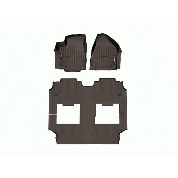 WeatherTech Custom Fit FloorLiners compatible with Chrysler Pacifica Hybrid, Pacifica - Complete Set (1st Row, 1-Piece 2nd/3rd Row), Cocoa