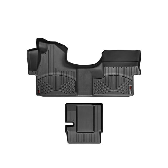 WeatherTech Custom Fit FloorLiners compatible with Dodge Sprinter - 1st Row Over-The-Hump & Center Aisle, Black