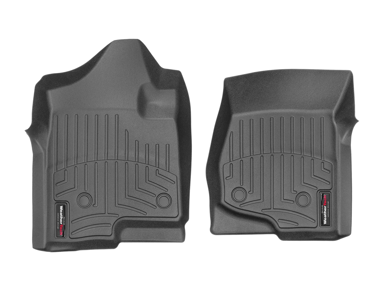 WeatherTech Custom Fit FloorLiners compatible with Silverado, Avalanche, Tahoe, Escalade ESV - 1st Row (Driver & Passenger), Black