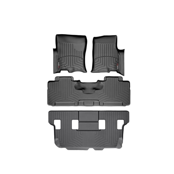 WeatherTech Custom Fit FloorLiners compatible with Navigator, Expedition - Complete Set (1st, 2nd, & 3rd Row), Black
