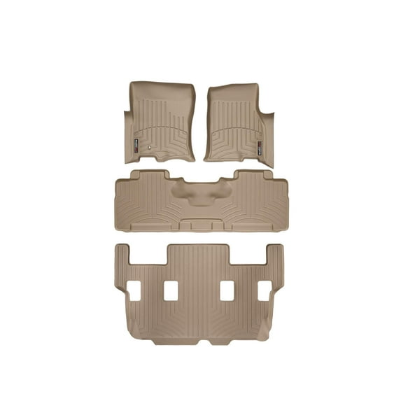 WeatherTech Custom Fit FloorLiners compatible with Expedition, Navigator - Complete Set (1st, 2nd, & 3rd Row), Tan