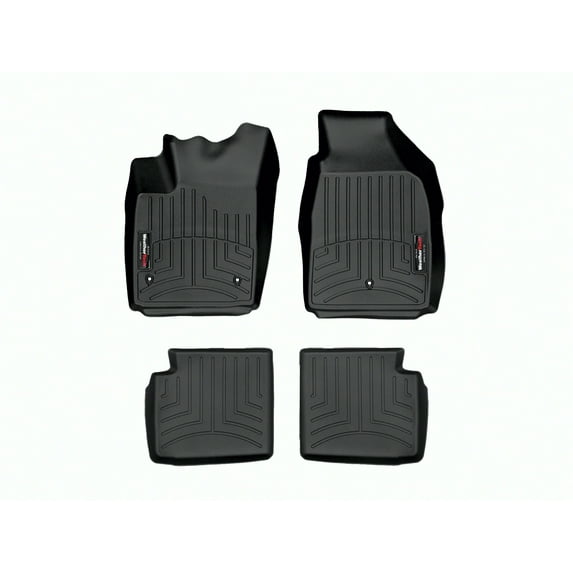 WeatherTech Custom Fit FloorLiners compatible with Fiat 500, 500C - 1st & 2nd Row (2-pc. Rear Liner), Black
