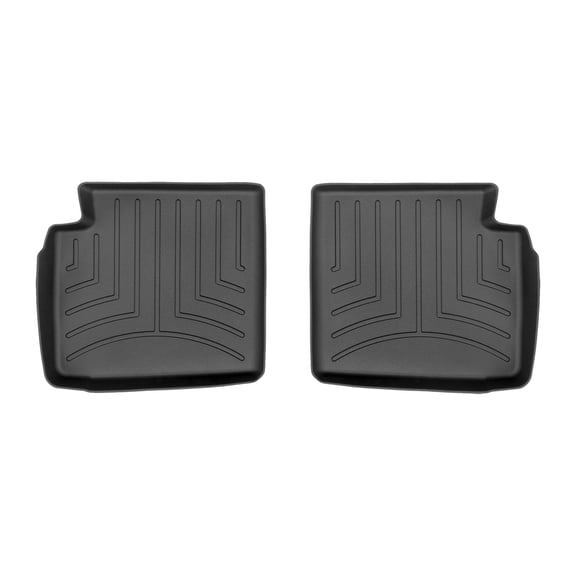 WeatherTech Custom Fit FloorLiners compatible with Fiat 500, 500C - 2nd Row (2-Piece Liner), Black