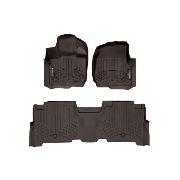 WeatherTech Custom Fit FloorLiners compatible with Ford Expedition Max, Expedition - 1st & 2nd Row, Cocoa