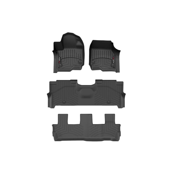 WeatherTech Custom Fit FloorLiners compatible with Ford Expedition Max, Expedition - Complete Set (1st, 2nd, & 3rd Row), Black
