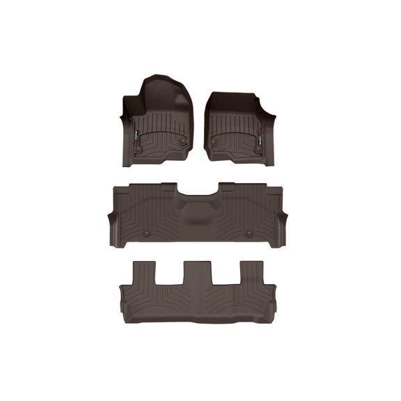 WeatherTech Custom Fit FloorLiners compatible with Ford Expedition Max, Expedition - Complete Set (1st, 2nd, & 3rd Row), Cocoa