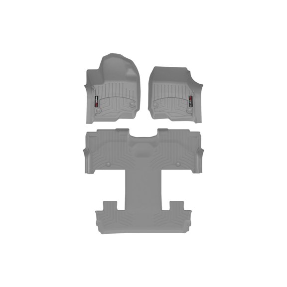 WeatherTech Custom Fit FloorLiners compatible with Ford Expedition Max, Expedition - Complete Set (1st Row, 1-Piece 2nd/3rd Row), Grey