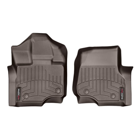 WeatherTech Custom Fit FloorLiners compatible with Ford F-150, F-150 Lightning, F-150 Raptor - 1st Row (Driver & Passenger), Cocoa