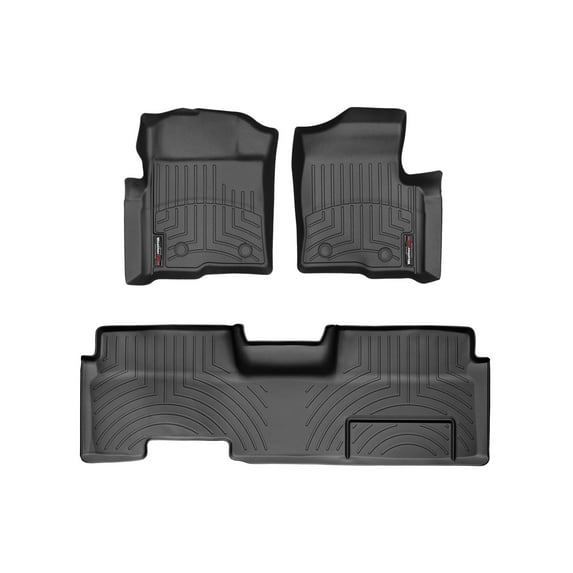 WeatherTech Custom Fit FloorLiners compatible with Ford F-150, F-150 SVT Raptor - 1st & 2nd Row, Black