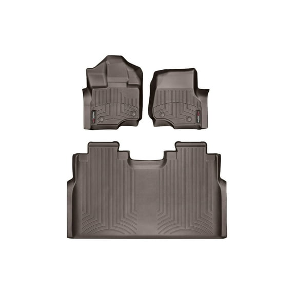 WeatherTech Custom Fit FloorLiners compatible with Ford F-150 Lightning, F-150 Raptor, F-150 - 1st & 2nd Row, Cocoa