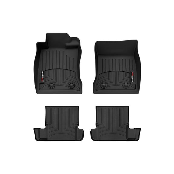 WeatherTech Custom Fit FloorLiners compatible with GR86, BRZ - 1st & 2nd Row (2-pc. Rear Liner), Black