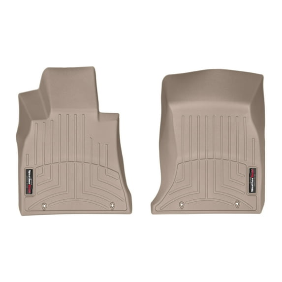 WeatherTech Custom Fit FloorLiners compatible with G80, G90, Genesis - 1st Row (Driver & Passenger), Tan