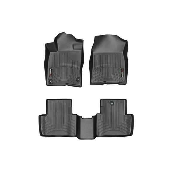 WeatherTech Custom Fit FloorLiners compatible with Honda Civic, Civic Si - 1st & 2nd Row, Black