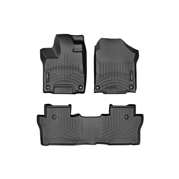 WeatherTech Custom Fit FloorLiners compatible with Honda Passport, Pilot - 1st & 2nd Row, Black