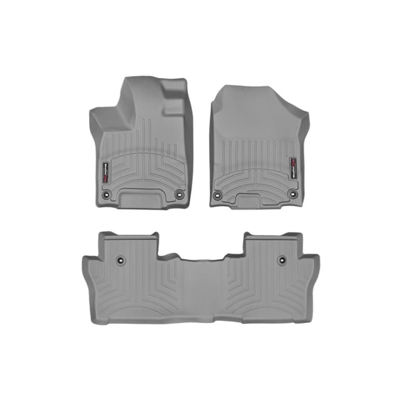 WeatherTech Custom Fit FloorLiners compatible with Honda Passport, Pilot - 1st & 2nd Row, Grey