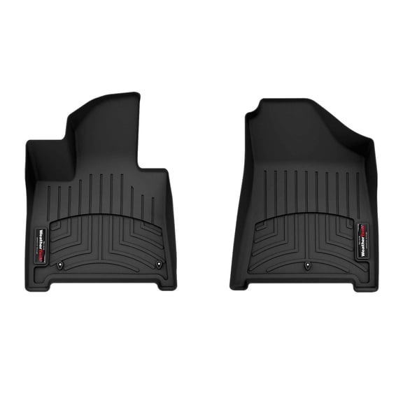 WeatherTech Custom Fit FloorLiners compatible with Hyundai Santa Fe Hybrid, Santa Fe - 1st Row (Driver & Passenger), Black