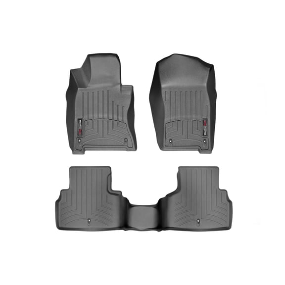 WeatherTech Custom Fit FloorLiners compatible with Infiniti Q50, Q60 - 1st & 2nd Row, Black