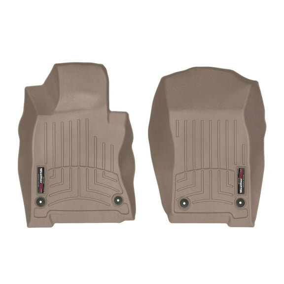 WeatherTech Custom Fit FloorLiners compatible with Infiniti Q50, Q60 - 1st Row (Driver & Passenger), Tan
