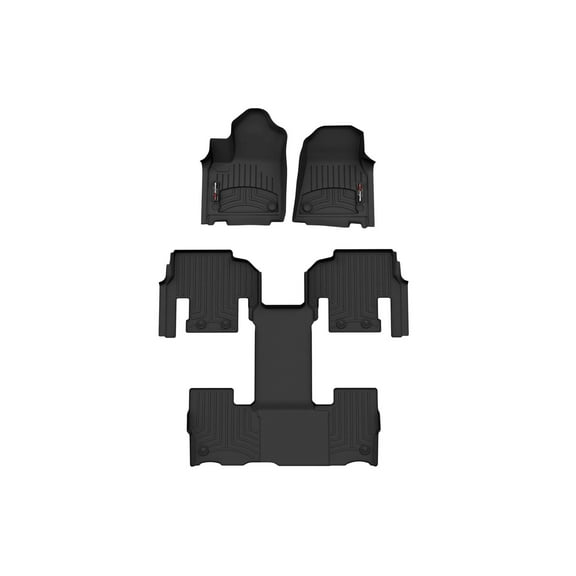 WeatherTech Custom Fit FloorLiners compatible with Jeep Wagoneer L, Wagoneer, Grand Wagoneer, Grand Wagoneer L - Complete Set (1st Row, 1-Piece 2nd/3rd Row), Black