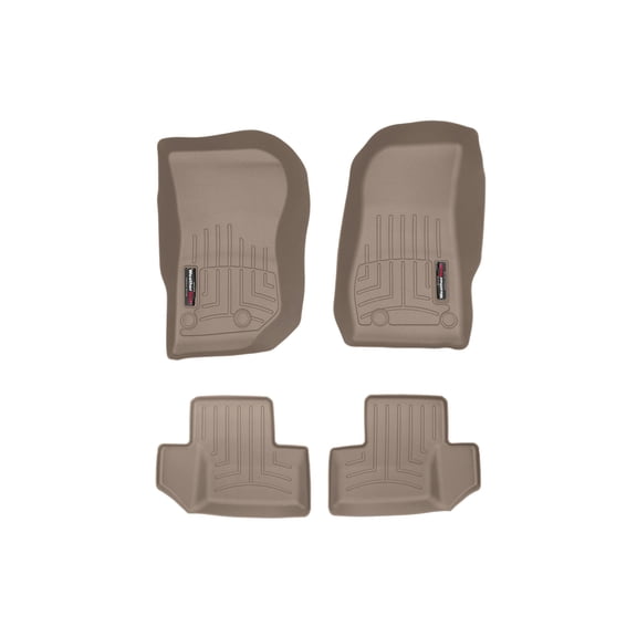 WeatherTech Custom Fit FloorLiners compatible with Jeep Wrangler JK 2-Door, Wrangler 2-Door - 1st & 2nd Row (2-pc. Rear Liner), Tan