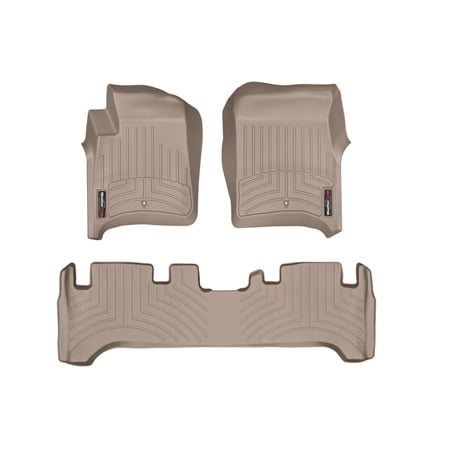 WeatherTech Custom Fit FloorLiners compatible with LX, Land Cruiser - 1st & 2nd Row, Tan