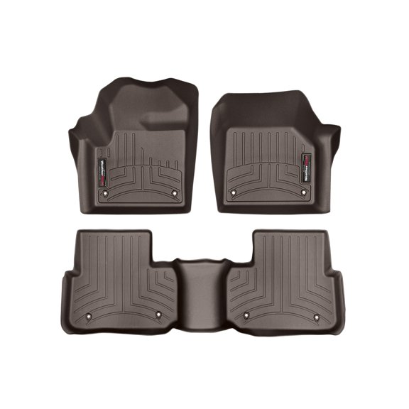WeatherTech Custom Fit FloorLiners compatible with Land Rover Rover Discovery Sport - 1st & 2nd Row, Cocoa