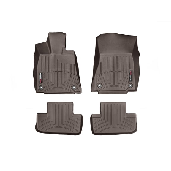 WeatherTech Custom Fit FloorLiners compatible with Lexus RC F, RC - 1st & 2nd Row (2-pc. Rear Liner), Cocoa
