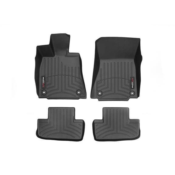WeatherTech Custom Fit FloorLiners compatible with Lexus RC, RC F - 1st & 2nd Row (2-pc. Rear Liner), Black
