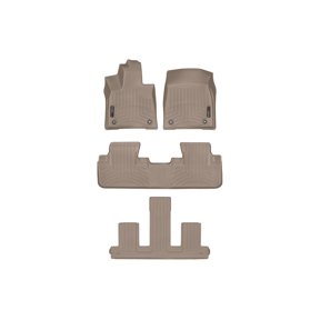 WeatherTech Custom Fit FloorLiners compatible with Lexus RX Hybrid, RX - Complete Set (1st, 2nd, & 3rd Row), Tan