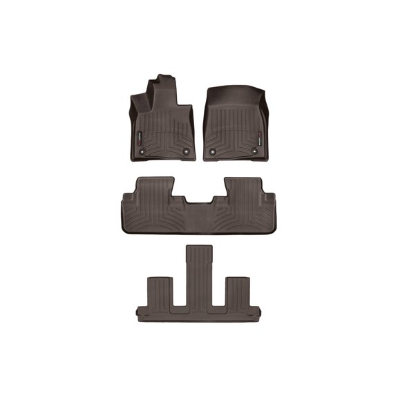 WeatherTech Custom Fit FloorLiners compatible with Lexus RX, RX Hybrid - Complete Set (1st, 2nd, & 3rd Row), Cocoa