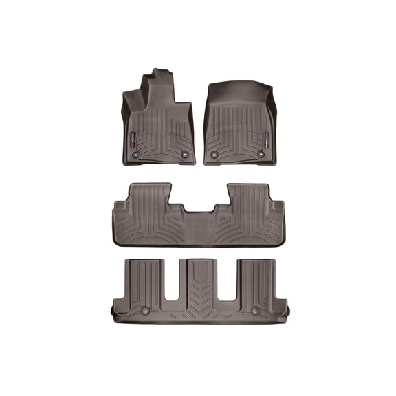 WeatherTech Custom Fit FloorLiners compatible with Lexus RX Hybrid, RX - Complete Set (1st, 2nd, & 3rd Row), Cocoa